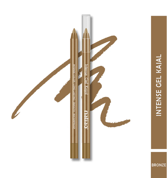 Maliao Intense Gel Kajal - Long Lasting, Smooth, (Waterproof Free Sharpner)