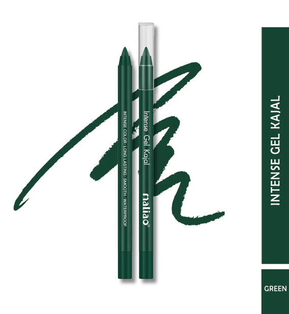 Maliao Intense Gel Kajal - Long Lasting, Smooth, (Waterproof Free Sharpner)