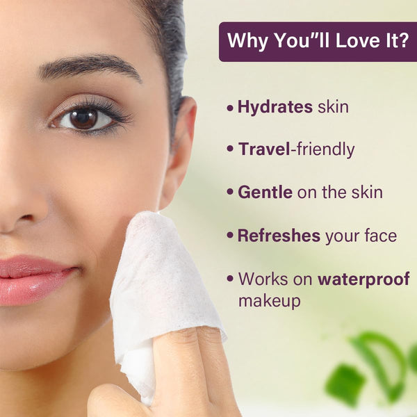 Hilary Rhoda One Swipe Makeup Remover Wipes | Aloe Vera Infused Makeup Remover WipesParaben-Free | 25 pcs