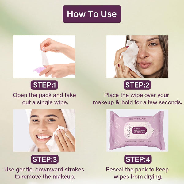 Hilary Rhoda One Swipe Makeup Remover Wipes | Aloe Vera Infused Makeup Remover WipesParaben-Free | 25 pcs