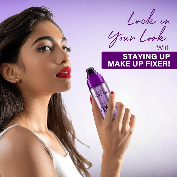 Hilary Rhoda Staying Up Makeup Fixer | Infused with Niacinamide | Hydrating & Refreshing Setting Spray | Smudge-Proof Makeup Fixer | Waterproof & Non-Sticky Formula | 105ml