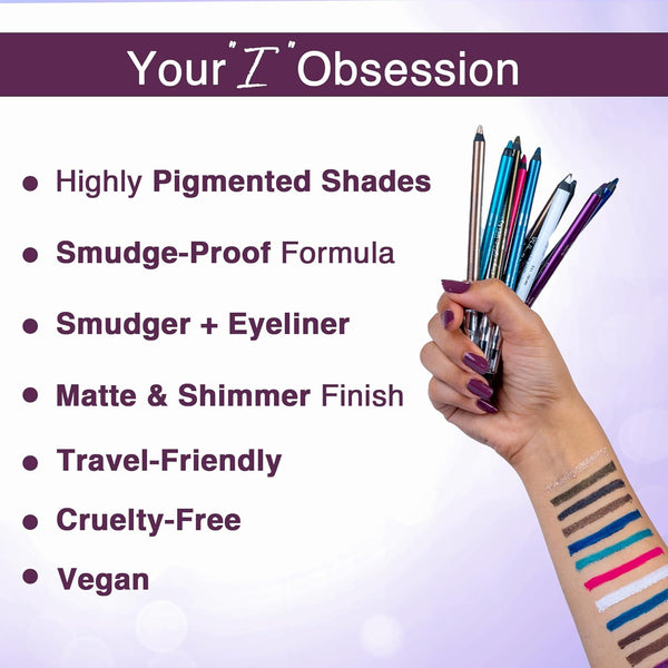 Hilary Rhoda Play n Blend Gel Eyeliner | One Stroke Application | Highly Pigmented | Matte & Shimmer Finish | 2 in 1 Smudger + Eyeliner | Butter Smooth Texture | 1.5g