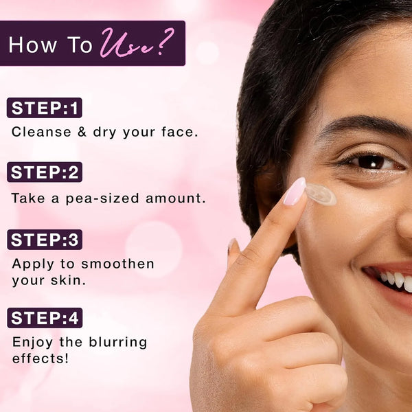 Hilary Rhoda Power of Blur Primer | Lightweight & Silicone-Based Primer | Matte Finish & Oil-Control Primer | Infused with Vitamin A & E | Water-Proof & Smoothening Primer | Long-Lasting Primer | 30ml