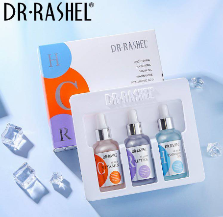 Dr Rashel Vitamin C , Hyaluronic Acid And Retinol Facial Serum - Pack Of 3 Serums