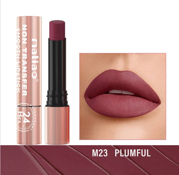 Maliao Non-Transfer Lipstick: Velvety Soft, 24hr Long-Lasting, Waterproof Color