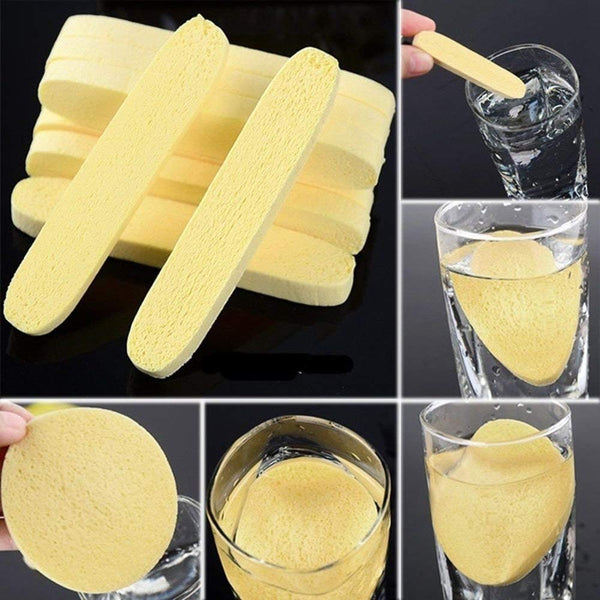 Face Compressed Facial Cleaning Wash Puff Sponge Cleansing Pad (12-pieces, Yellow)