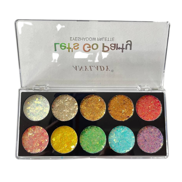ANYLADY LET'S GO PARTY GLITTER EYESHADOW PALETTE 10 COLOURS