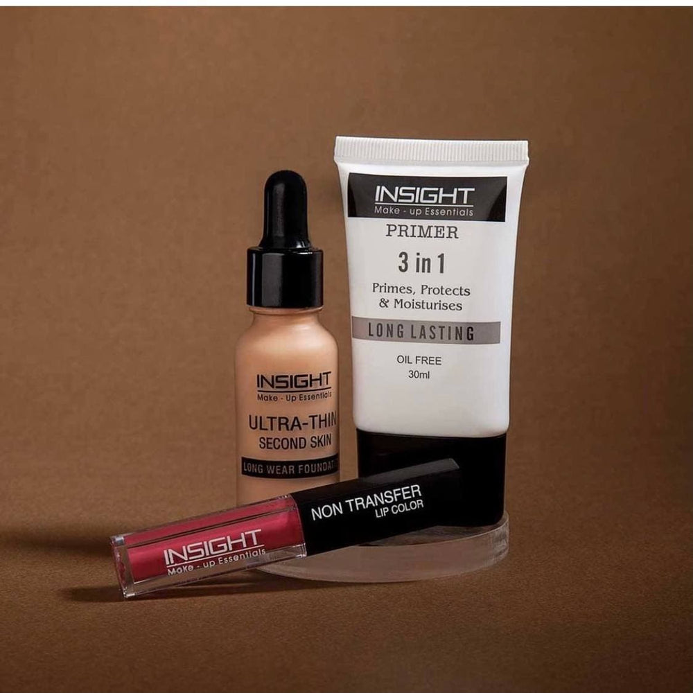 Insight Combo- Ultra Thin Foundation, liquid lipstick & 3in1 Primer