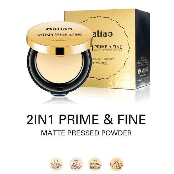 Maliao Oil Control 2 in 1 Prime & Fine Matte Pressed Powder Compact