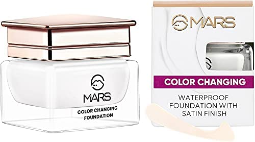 MARS Color Changing Foundation Liquid Water proof Satin Finish Foundation (White, 20 ml)