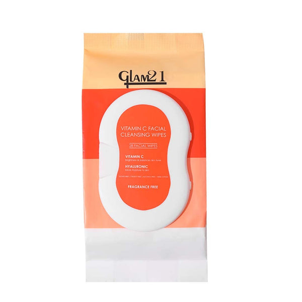 Glam21 Makeup Remover Wipes| Fragrance Free Pre Moisturized 100% Cotton Fabric For Face Cleansing| Suitable For All Skin-28pc