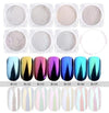Pearl Mermaid Colorful Nail Powder Fairy White Gloss Nails Art Pigment UV Gel Polish Mirror Chrome Dust (7 Pieces)