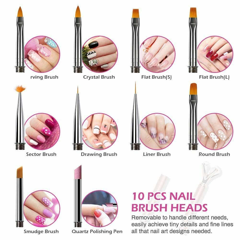 Glowy Nail art brush Liner Nail Art Tool Nail Art Paiting Polish Design Kit  Nail Gel Brushes 15 PC