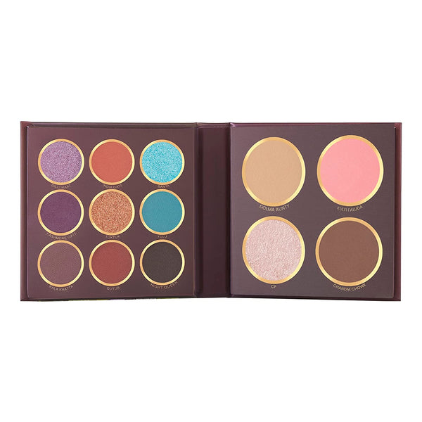 Mars City Paradise 9 Color Eyeshadows With Highlighter, Blusher, Bronzer & Face Powder Makeup Kit 16G |Shades are Extremely Soft To Touch | Dilwaalo ki Dilli