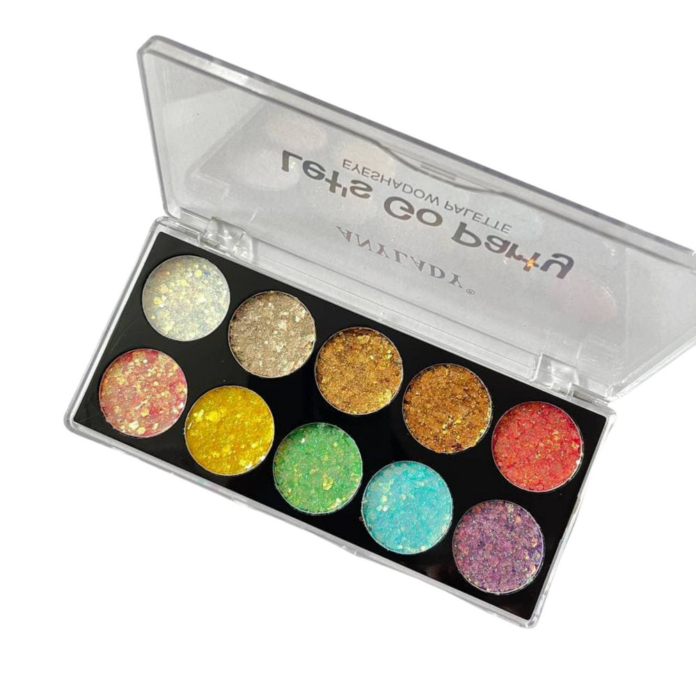 ANYLADY LET'S GO PARTY GLITTER EYESHADOW PALETTE 10 COLOURS