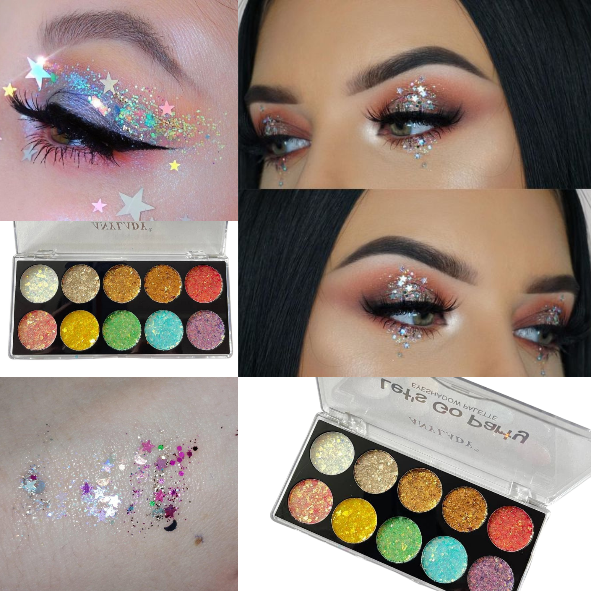 ANYLADY LET S GO PARTY GLITTER EYESHADOW PALETTE 10 COLOURS