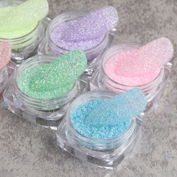 Sugar Nail Powder Pigment Acrylic Powder Shiny Dipping dust Nail Art Glitter Sequins Design Manicure Decoration Pack of 12