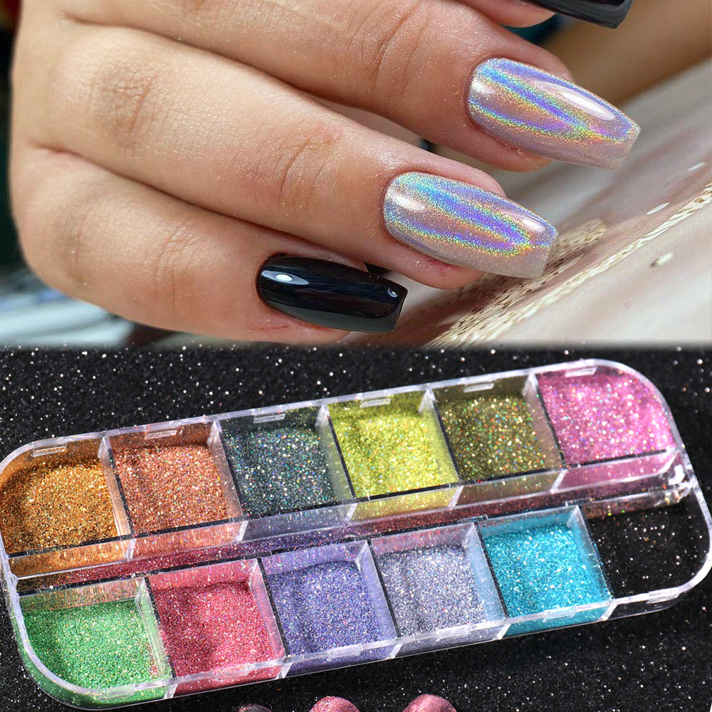 Holographic Powder Set for Nail DIY Manicure