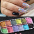 Holographic Powder Set for Nail DIY Manicure | Holo Silver Rub Dust, Black Pink Chrome Nail Glitter Powder Laser Pigment for Nails…