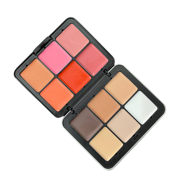 Professional Makeup Ultra Invisible Cover Cream Blush and Contour 24g , 6 Base shades & 6 Blushes also use as Lip Tint