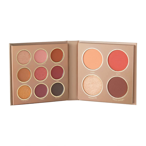 Mars City Paradise 9 Color Eyeshadows With Highlighter, Blusher, Bronzer & Face Powder Makeup Kit 16G |Shades are Extremely Soft To Touch | Dilwaalo ki Dilli