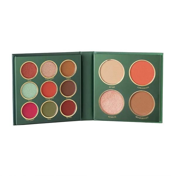 Mars City Paradise 9 Color Eyeshadows With Highlighter, Blusher, Bronzer & Face Powder Makeup Kit 16G |Shades are Extremely Soft To Touch | Dilwaalo ki Dilli